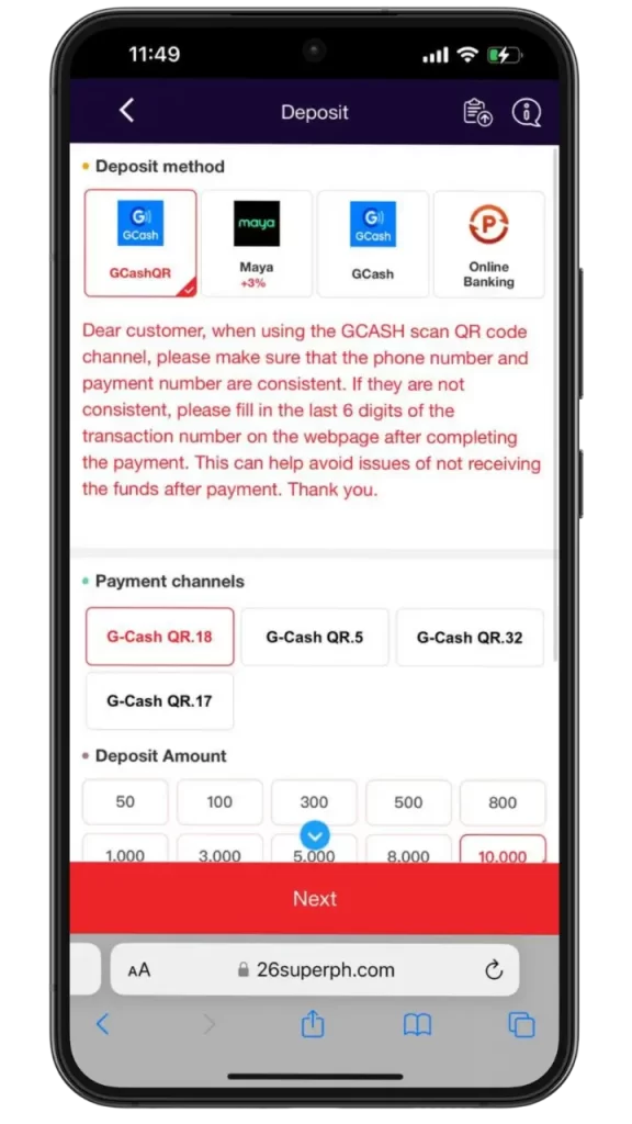 superph deposit gcash